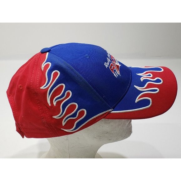 Rusty Wallace Racing Experience Hat Cap Snapback Blue W/ Red Flames Embroidered - Picture 5 of 8